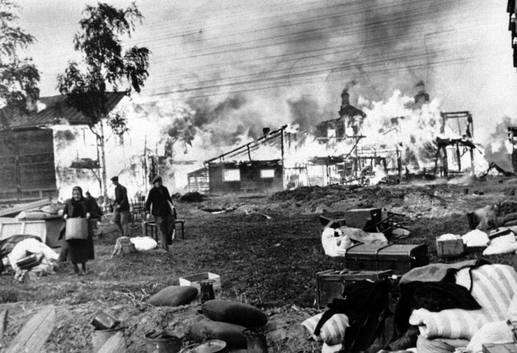 Soviet Peasant Homes Burning