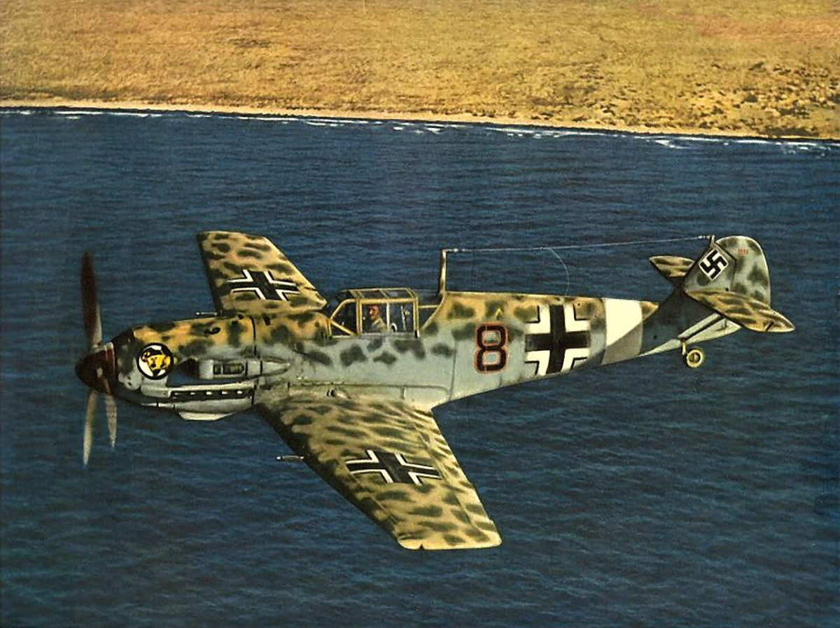 InSCALE LUFTWAFFE BF 109 E7 DAK DESERT AFRIKA CORP LUFTWAFFE MOTTLED CAMOUFLAGE PATTERNS