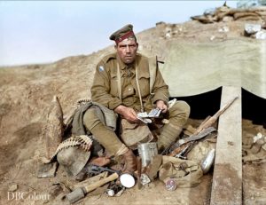 Private No 2296 John (Barney) Hines of the Australian Imperial Force, 45th Battalion. 27 September 1917. Third Battle of Ypres
