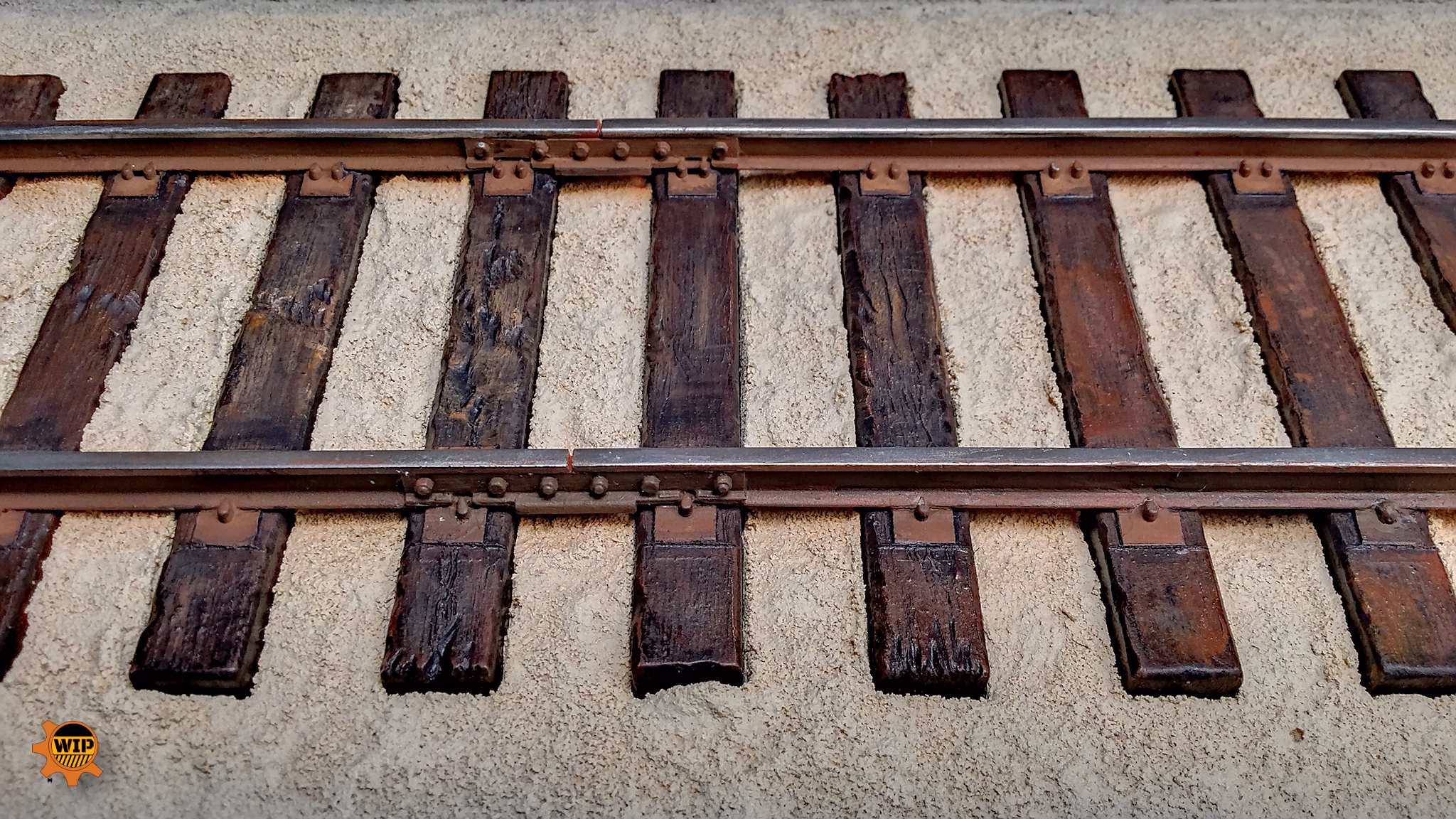 Airbrushed Railway Tracks ABT 502 Wash WIP