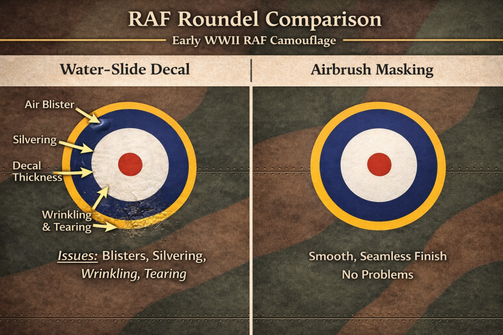 RAF Roundel Comparison Decal vs Airbrush