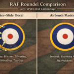 Scale Modelling Masking: Tamiya Tape, ORAMASK 810 and Airbrush Markings RAF Roundel Comparison Decal vs Airbrush