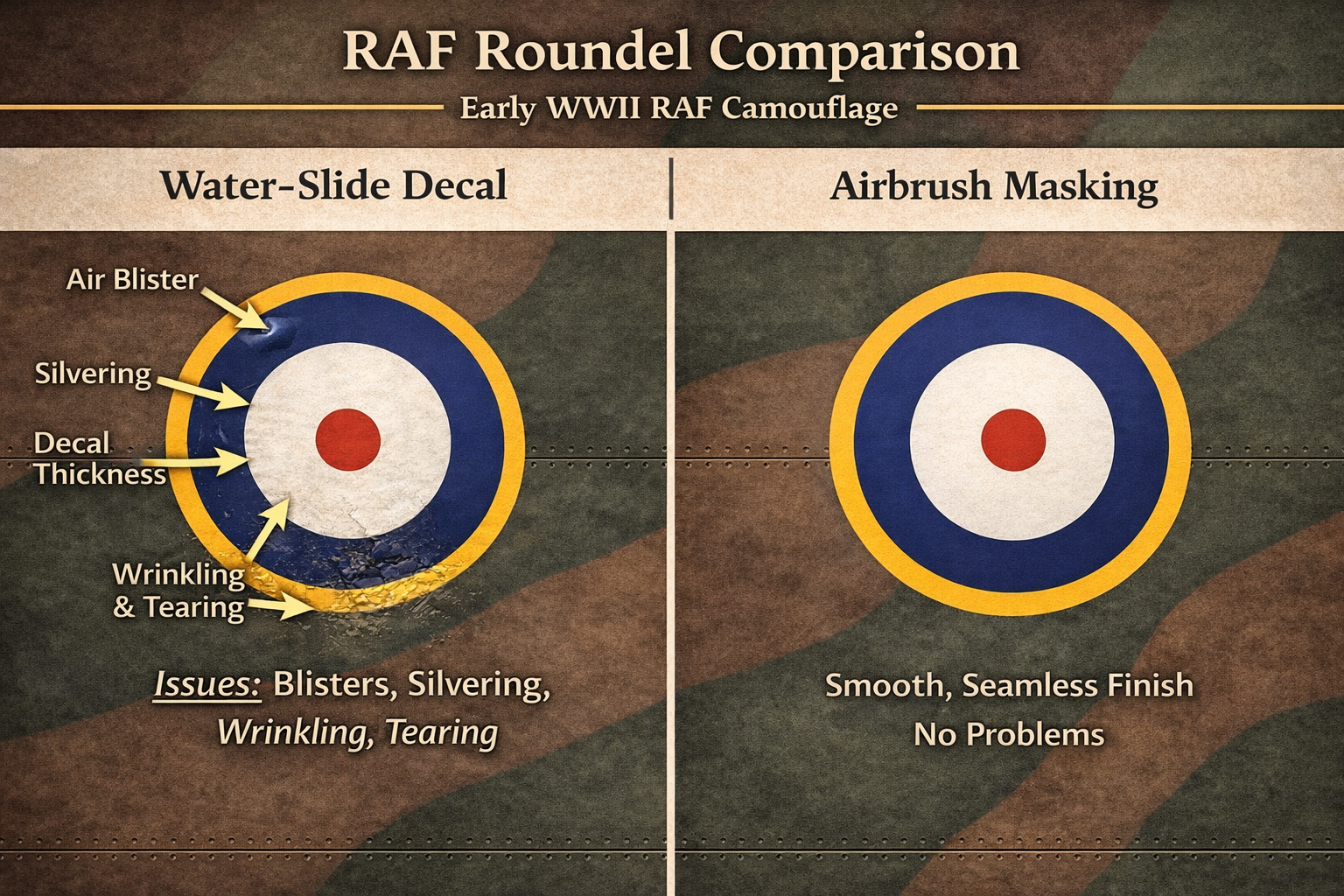 RAF Roundel Comparison Decal vs Airbrush